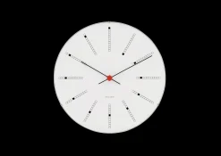 Arne Jacobsen Bankers Vægur Ø48 cm hvid/sort/rød | Køb her