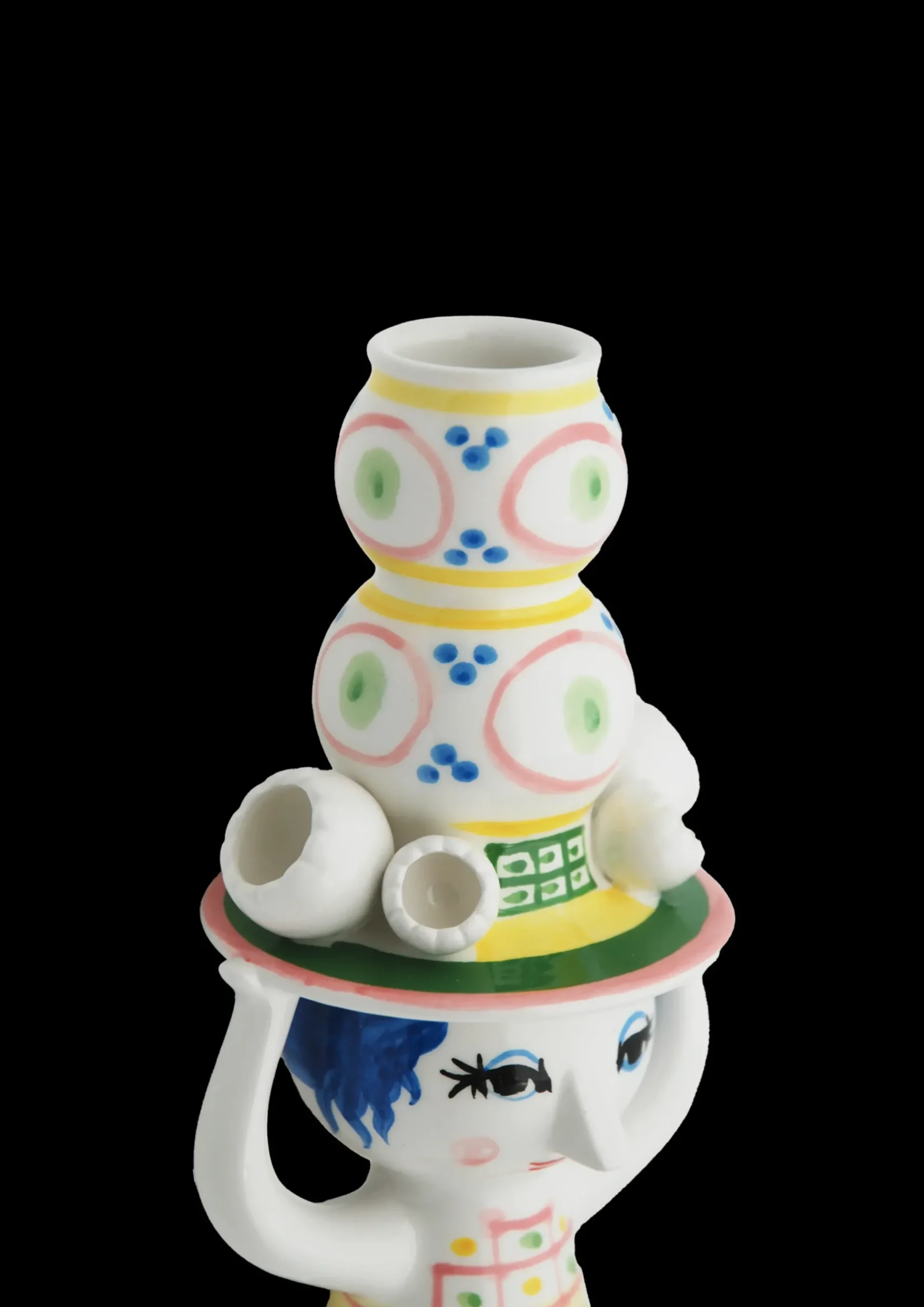 Bjørn Wiinblad Lady with hat Lysestage H16 cm pink | Køb nu