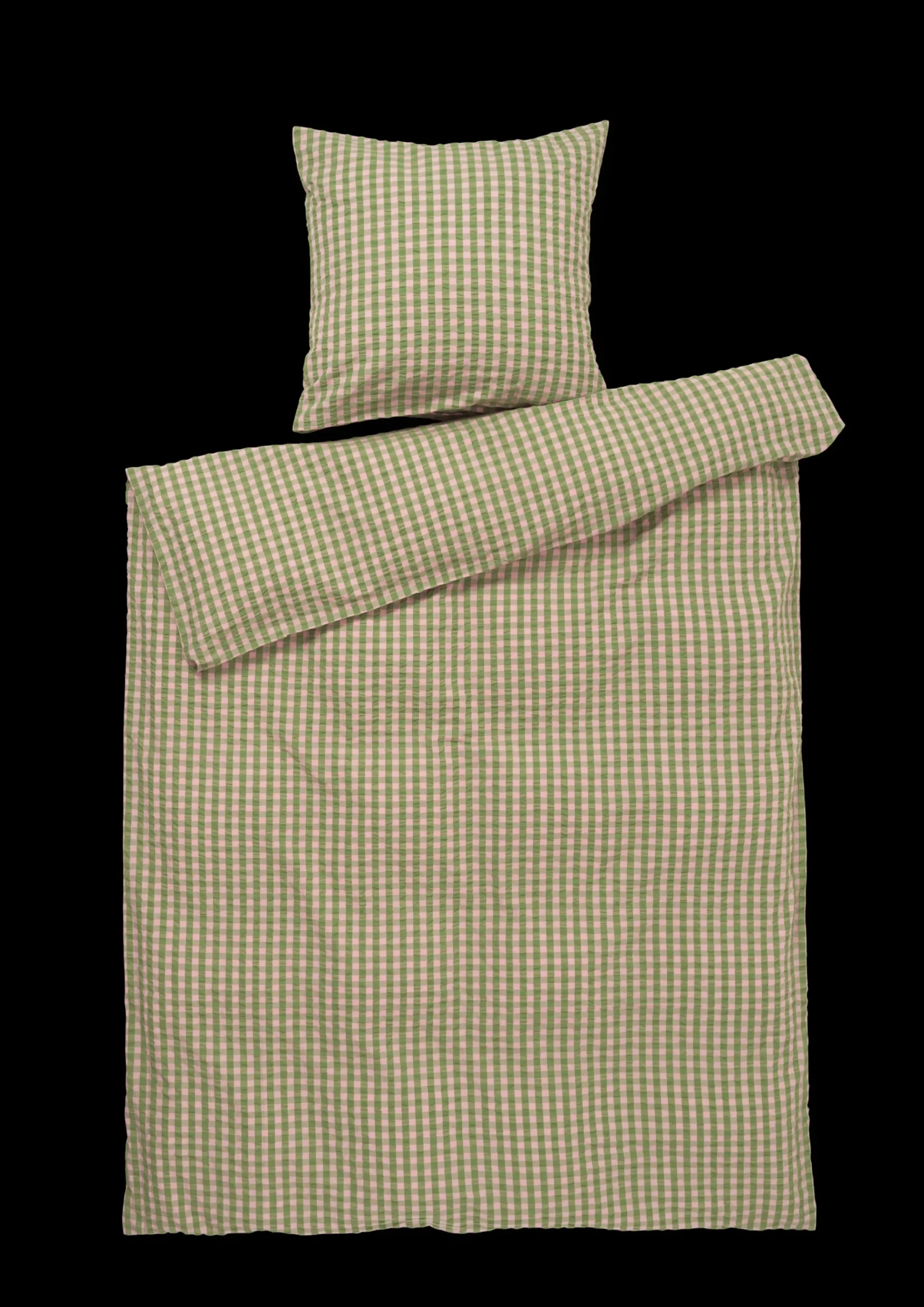 JUNA Bæk&Bølge Sengetøj 150x210 cm grøn/soft pink SE