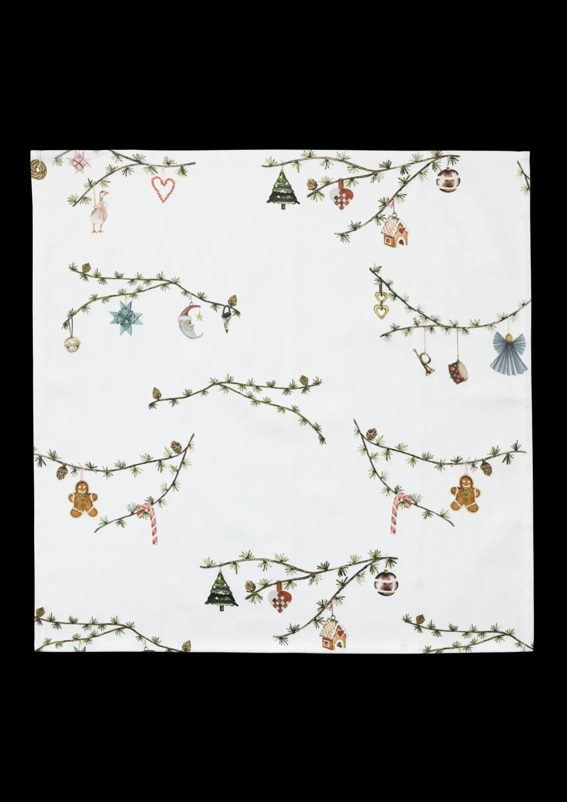 Kähler Hammershøi Christmas Stofserviet 45x45cm hvid m. deko