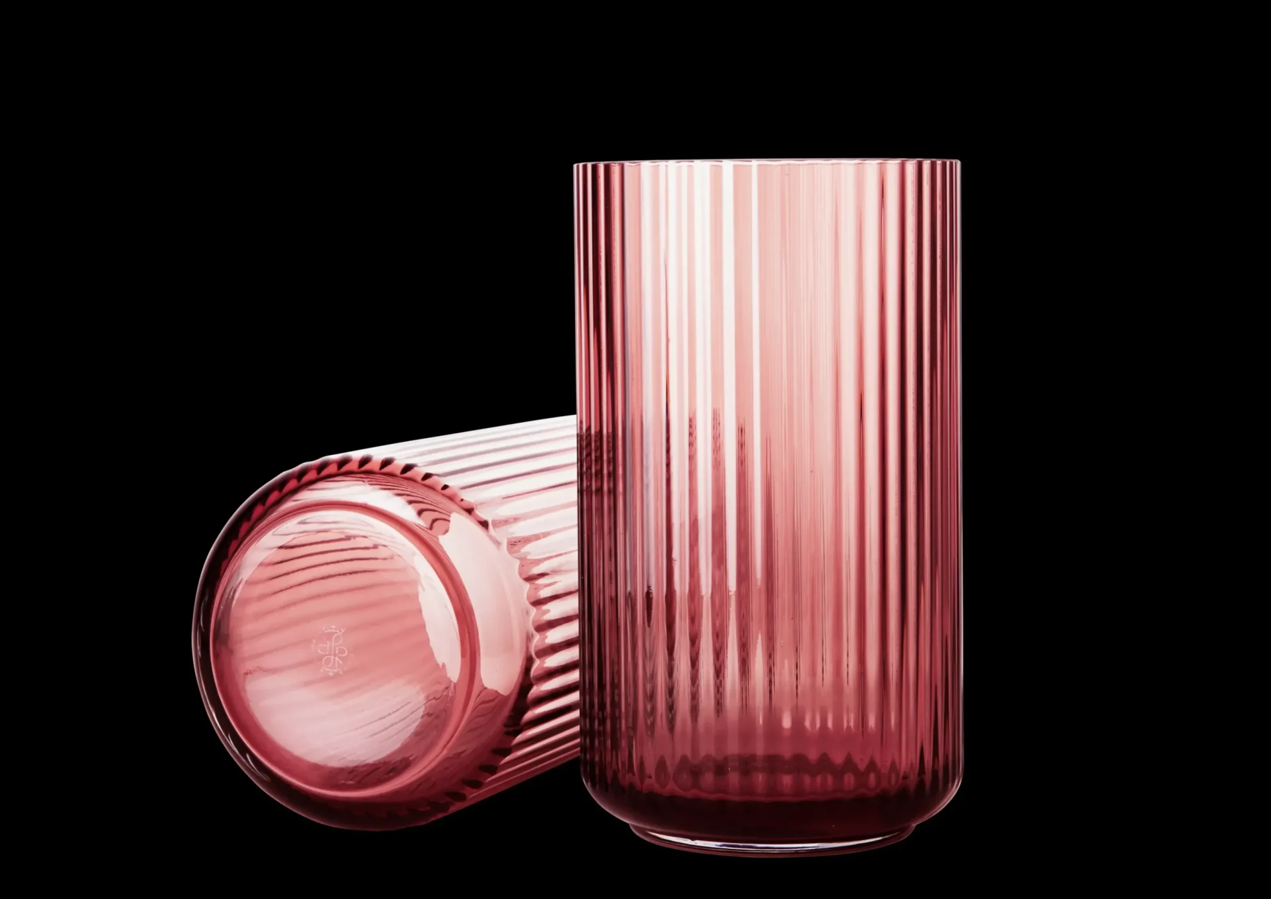 Lyngby Porcelæn Lyngby Vase burgundy mundblæst glas