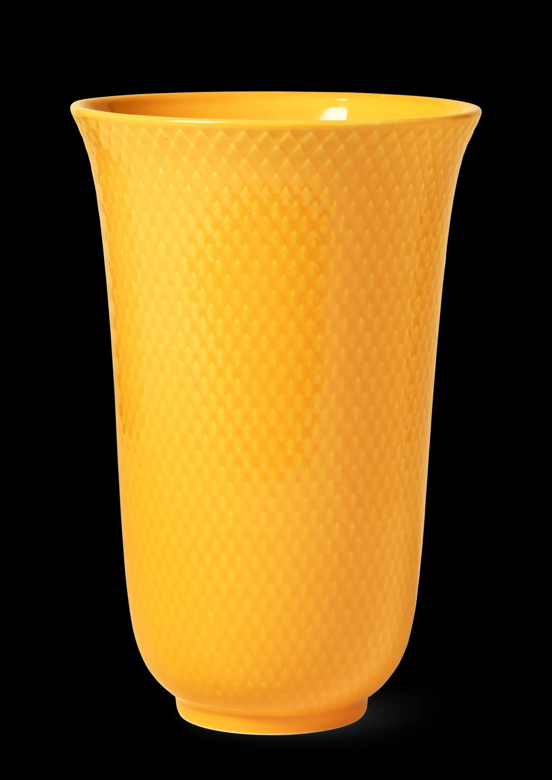 Lyngby Porcelæn Rhombe Color Vase H20 gul porcelæn | Køb her